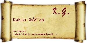 Kukla Géza névjegykártya