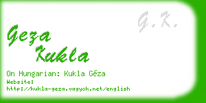 geza kukla business card